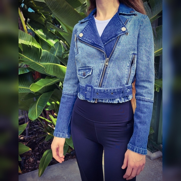 Roxy Denim Biker Jacket XS RRP 140 - Picture 12 of 16